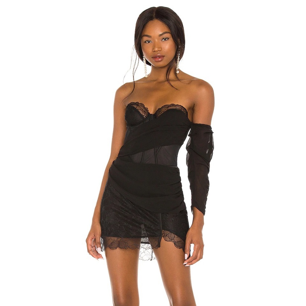 For Love & Lemons X REVOLVE One Shoulder Lace Mini Dress